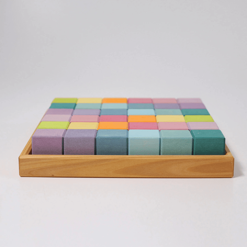 Building Set Squares (36 pcs) | Pastel by Grimms Spiel und Holz Design - Maude Kids Decor