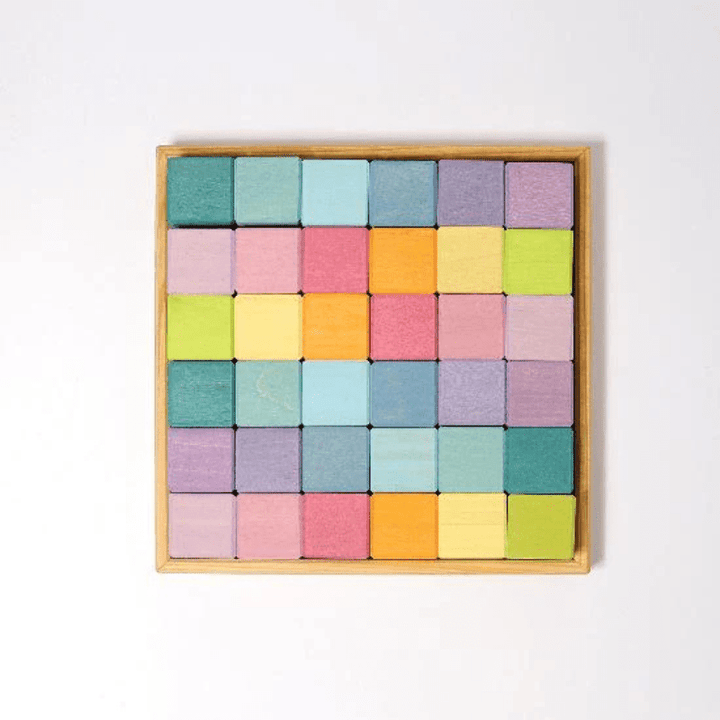 Building Set Squares (36 pcs) | Pastel by Grimms Spiel und Holz Design - Maude Kids Decor