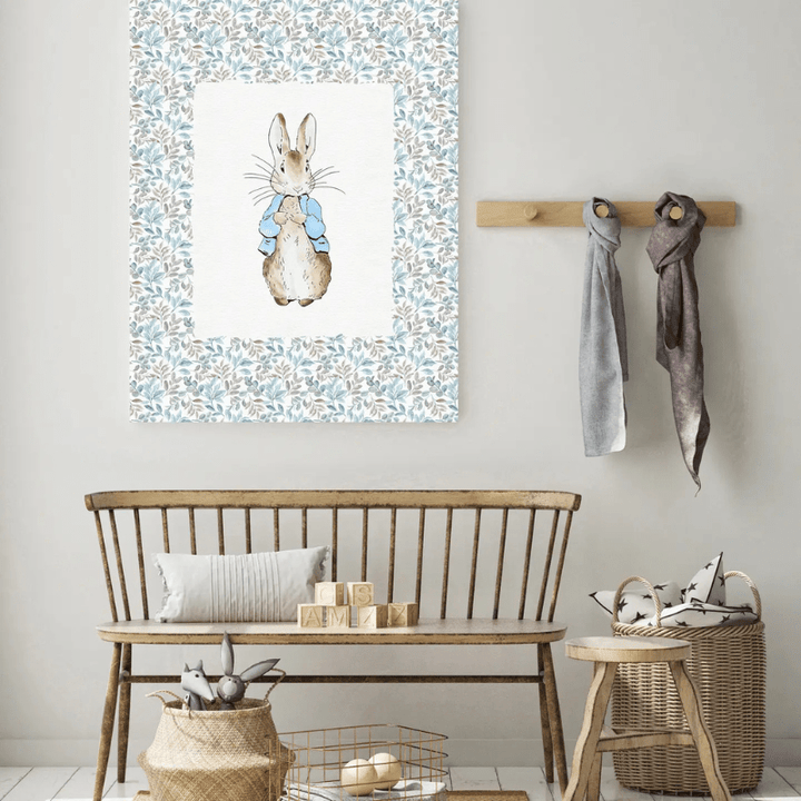 Bunny Single Rabbit Blue Nursery Art Print by Kumo Art Prints - Maude Kids Decor