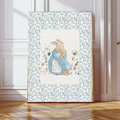 Bunny Two Rabbits Blue Nursery Art Print by Kumo Art Prints - Maude Kids Decor