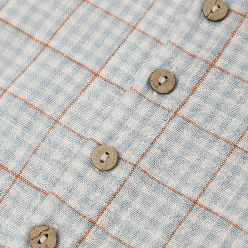 Button Jumpsuit | Light Blue Plaid by Rylee &amp; Cru - Maude Kids Decor
