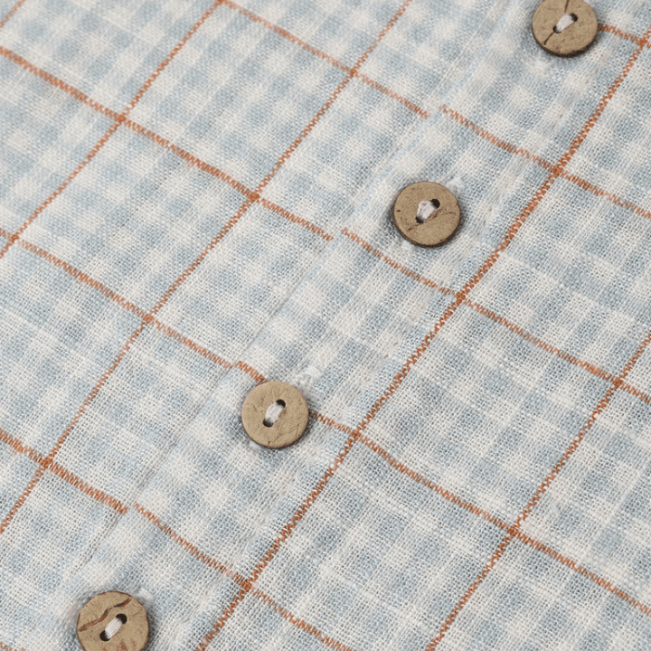 Button Jumpsuit | Light Blue Plaid by Rylee &amp; Cru - Maude Kids Decor