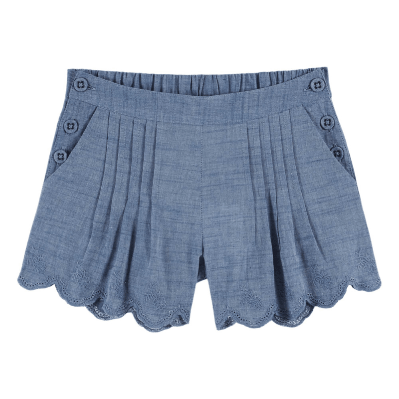 Chambray Embroidered Shorts | Chambray by Émile et Ida - Maude Kids Decor