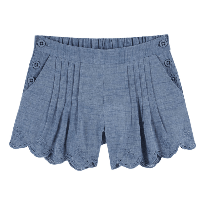 Chambray Embroidered Shorts | Chambray by Émile et Ida - Maude Kids Decor
