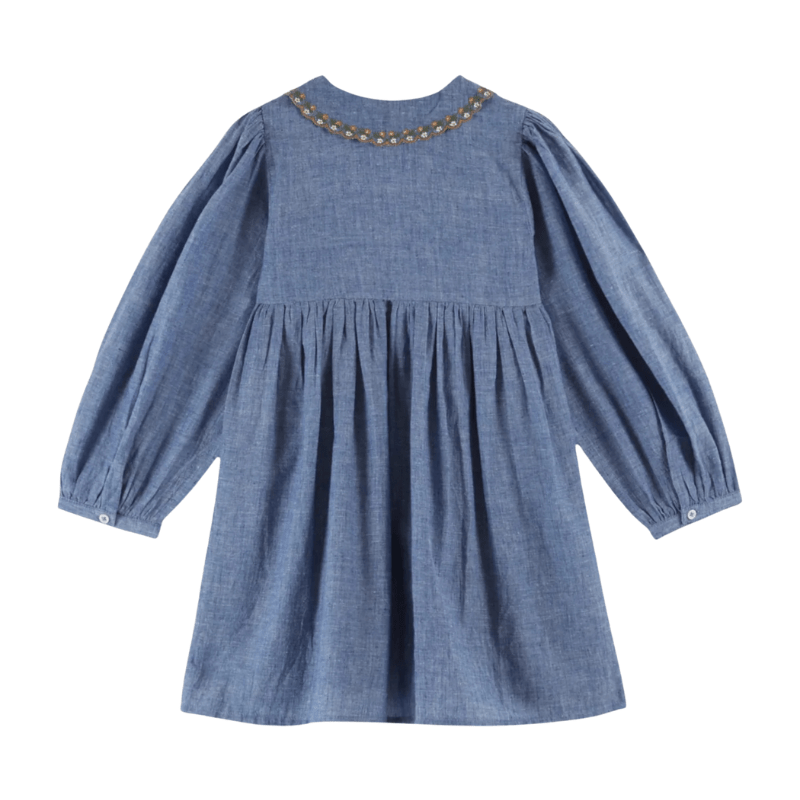Chambray Smocked Dress by Émile et Ida - Maude Kids Decor