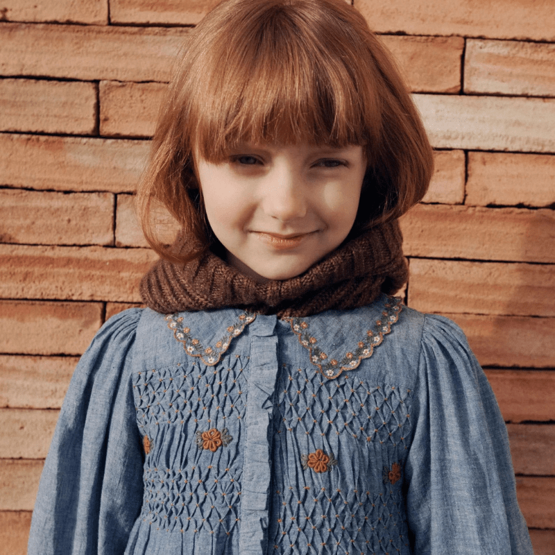 Chambray Smocked Dress by Émile et Ida - Maude Kids Decor