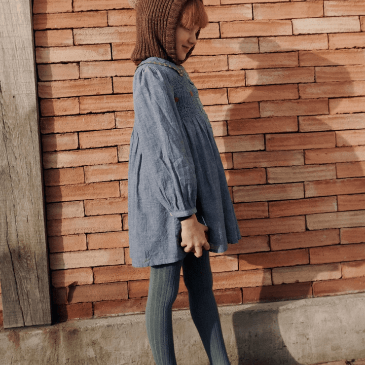 Chambray Smocked Dress by Émile et Ida - Maude Kids Decor