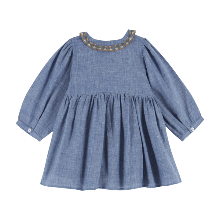 Chambray Smocked Dress by Émile et Ida - Maude Kids Decor
