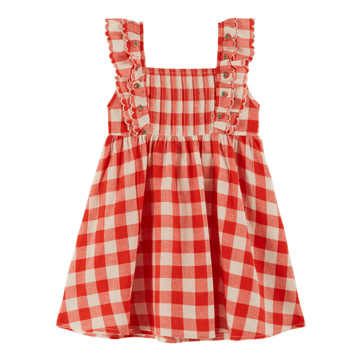 Checked Embroidered Dress | Vichy Rouge by Émile et Ida - Maude Kids Decor
