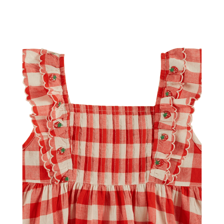 Checked Embroidered Dress | Vichy Rouge by Émile et Ida - Maude Kids Decor