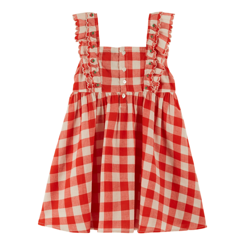 Checked Embroidered Dress | Vichy Rouge by Émile et Ida - Maude Kids Decor