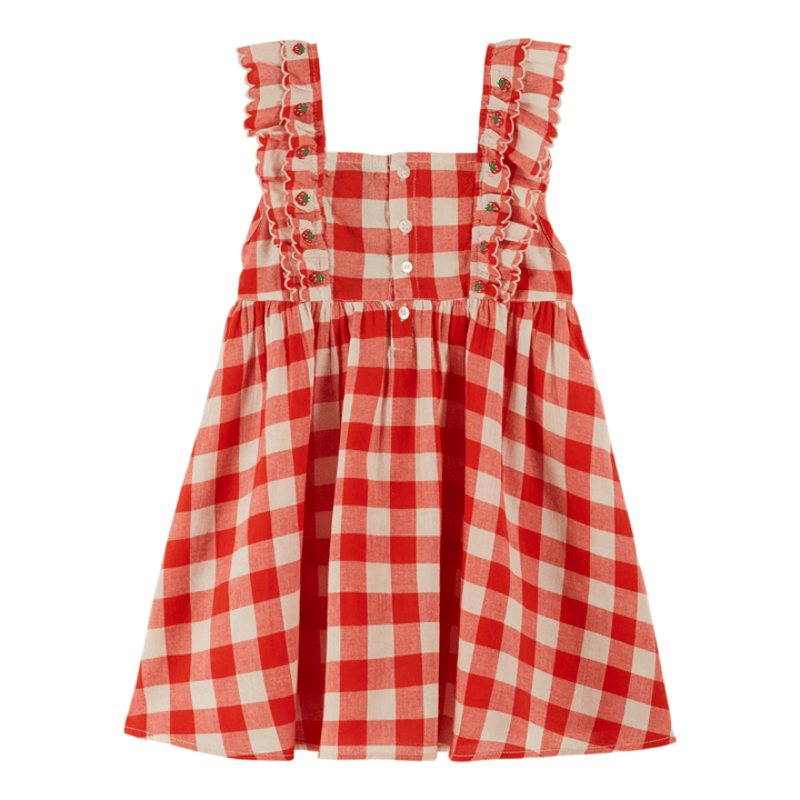 Checked Embroidered Dress | Vichy Rouge by Émile et Ida - Maude Kids Decor