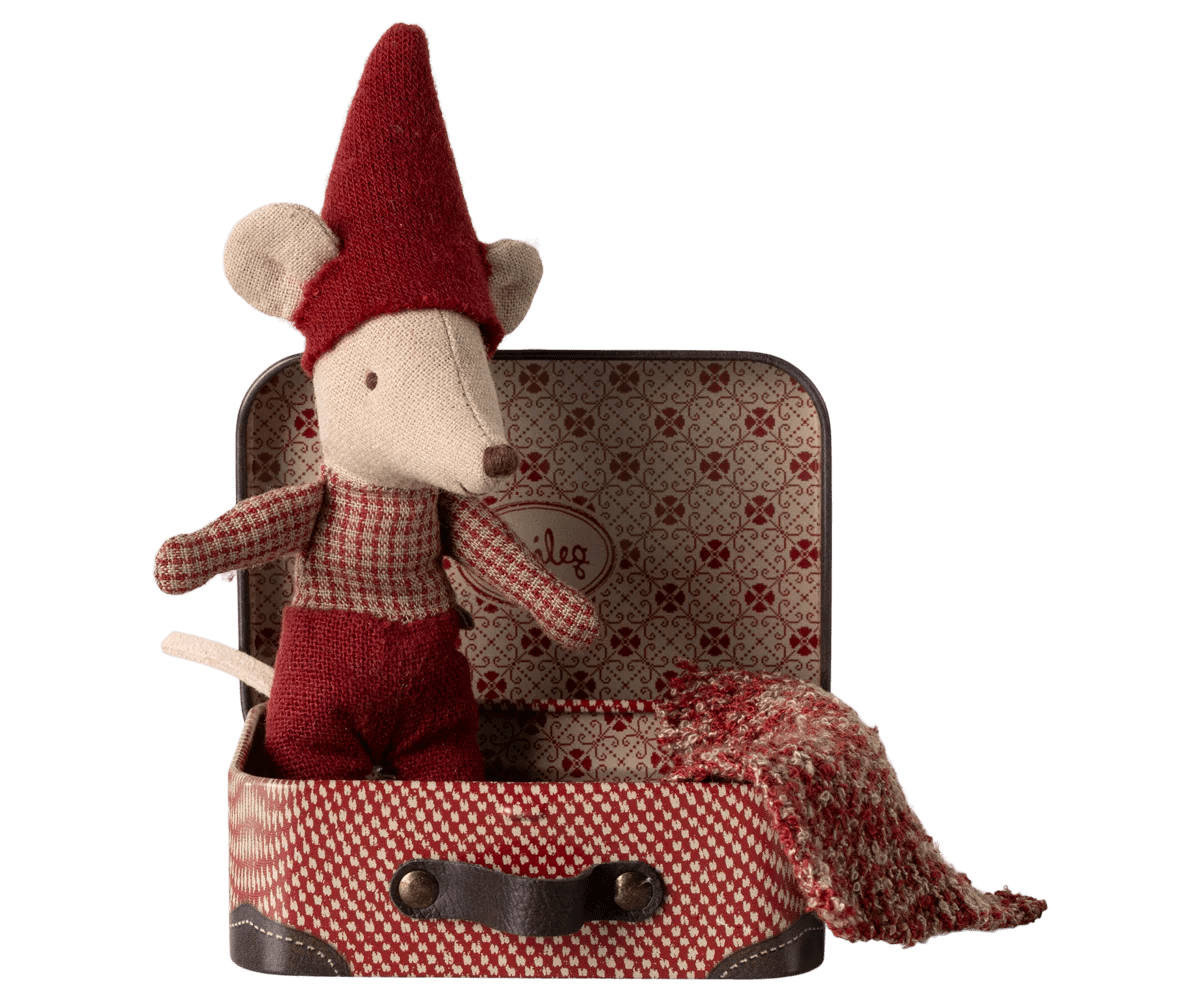 Christmas Mouse, Baby in Suitcase by Maileg - Maude Kids Decor