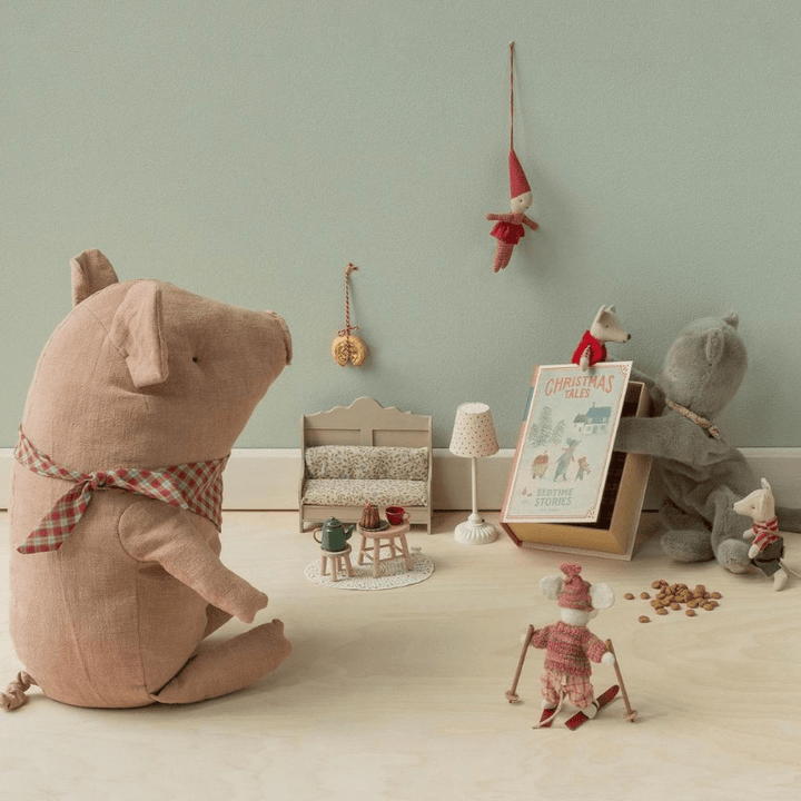 Christmas Twin Mice, Little Sister and Brother in Book by Maileg - Maude Kids Decor