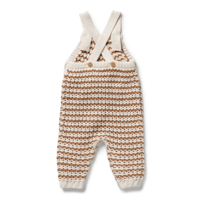 Cinnamon Stripe Organic Knit Overall by Wilson + Frenchy - Maude Kids Decor