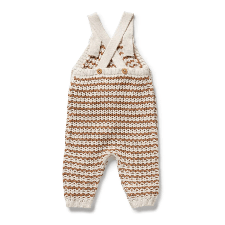 Cinnamon Stripe Organic Knit Overall by Wilson + Frenchy - Maude Kids Decor