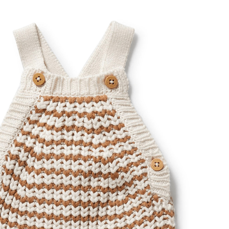 Cinnamon Stripe Organic Knit Overall by Wilson + Frenchy - Maude Kids Decor