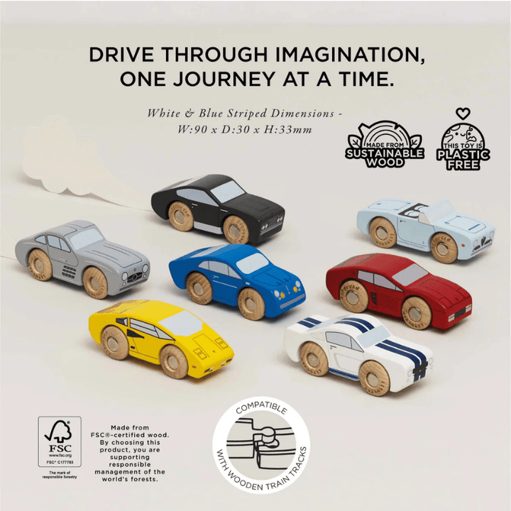Classic Wooden Sports Cars Set by Le Toy Van - Maude Kids Decor