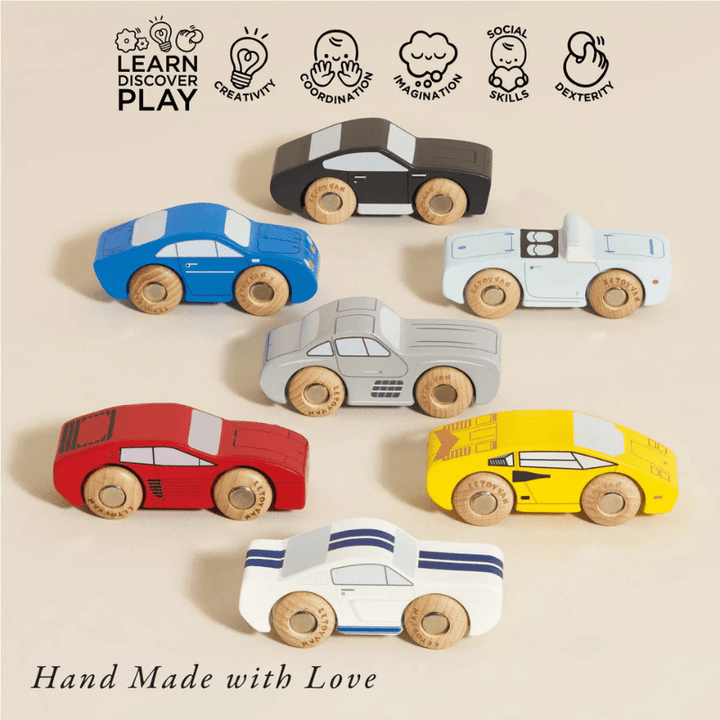 Classic Wooden Sports Cars Set by Le Toy Van - Maude Kids Decor
