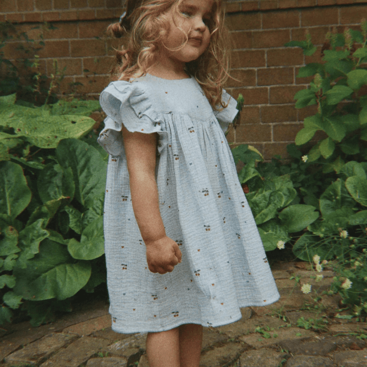 Coco Dress | Cherry Blue Coeur by Konges Sløjd - Maude Kids Decor