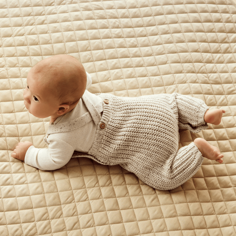 Cookie and Cream Organic Knit Overall by Wilson + Frenchy - Maude Kids Decor
