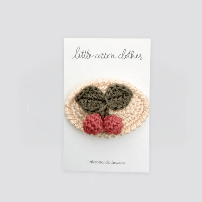 Crochet Hair Clip Cherry Oval by Little Cotton Clothes - Maude Kids Decor
