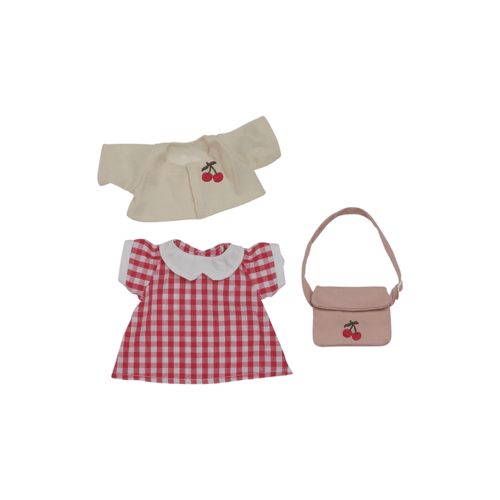 Dinkum Doll Cherry Gingham Outfit Set by Olliella - Maude Kids Decor