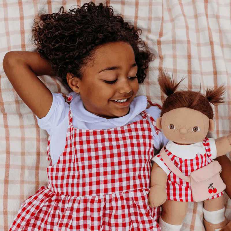 Dinkum Doll Cherry Gingham Outfit Set by Olliella - Maude Kids Decor