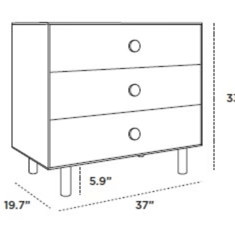 Dot 3 Drawer Dresser by Oeuf - Maude Kids Decor