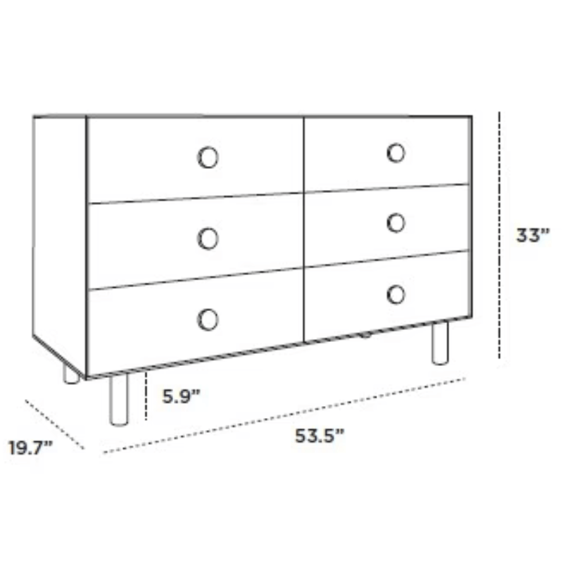 Dot 6 Drawer Dresser by Oeuf - Maude Kids Decor