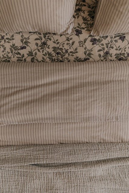 Double Duvet Cover | Stripe Mauve by Garbo &amp; Friends - Maude Kids Decor