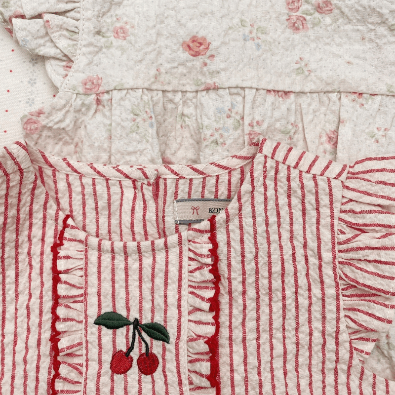 Ellie Frill Romper | Amour Stripe by Konges Sløjd - Maude Kids Decor