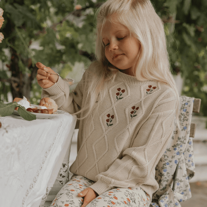 Embroidery Knit Sweater | Oat by Garbo &amp; Friends - Maude Kids Decor