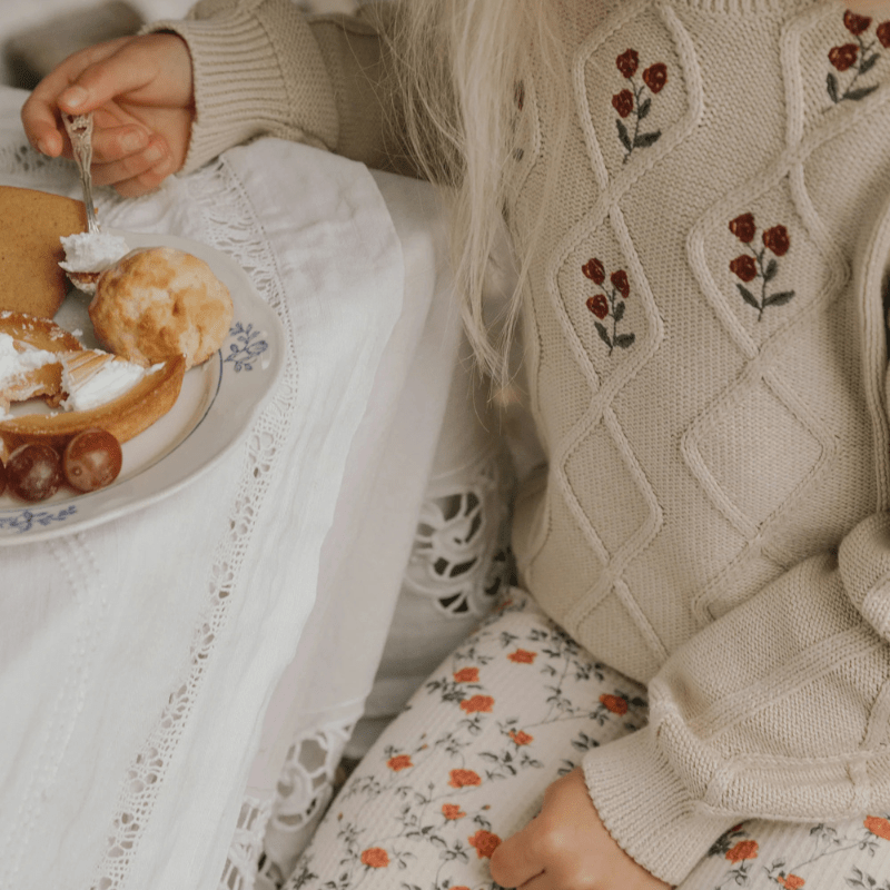 Embroidery Knit Sweater | Oat by Garbo &amp; Friends - Maude Kids Decor