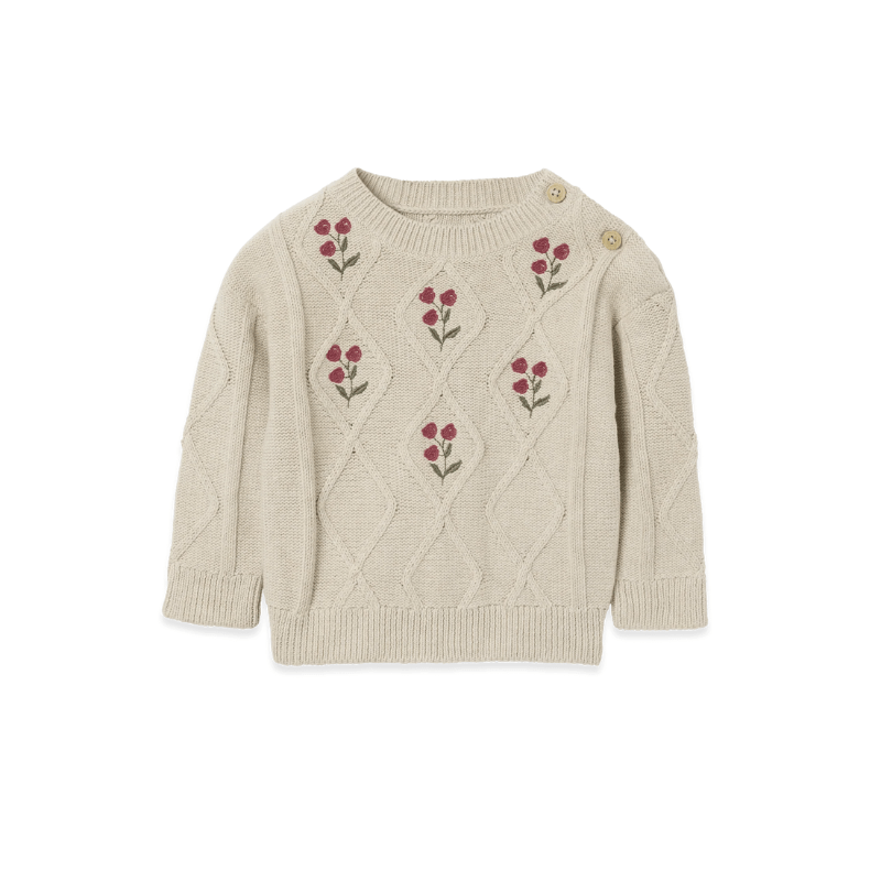 Embroidery Knit Sweater | Oat by Garbo &amp; Friends - Maude Kids Decor