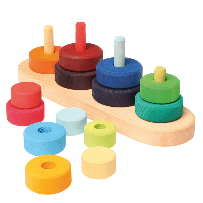 Fabuto Stacking Tower on Four Pegs by Grimms Spiel und Holz Design - Maude Kids Decor