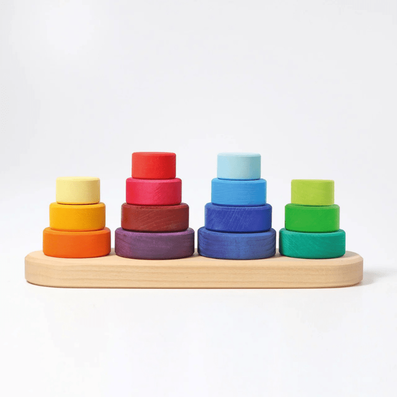 Fabuto Stacking Tower on Four Pegs by Grimms Spiel und Holz Design - Maude Kids Decor