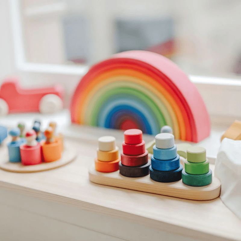 Fabuto Stacking Tower on Four Pegs by Grimms Spiel und Holz Design - Maude Kids Decor