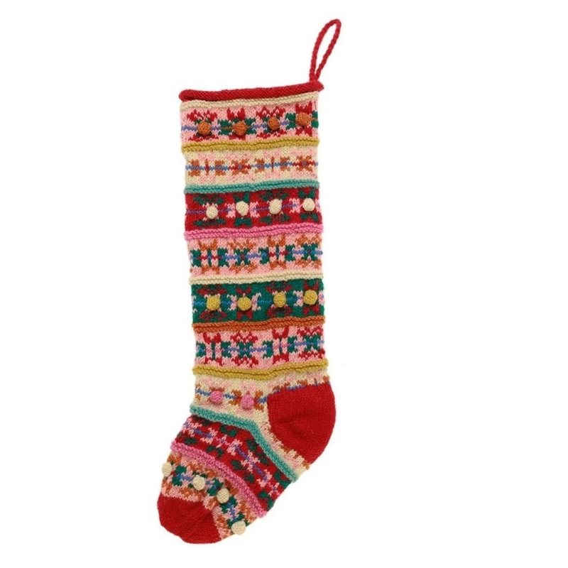 Fair Isle Hand Knit Wool Christmas Stocking by French Knot - Maude Kids Decor