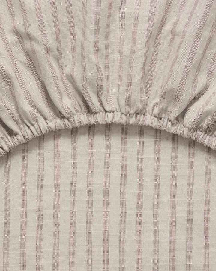 Fitted Single Sheet | Stripe Mauve by Garbo &amp; Friends - Maude Kids Decor