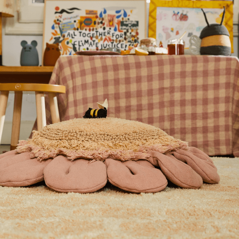 Floor Cushion Pink Daisy by Lorena Canals - Maude Kids Decor