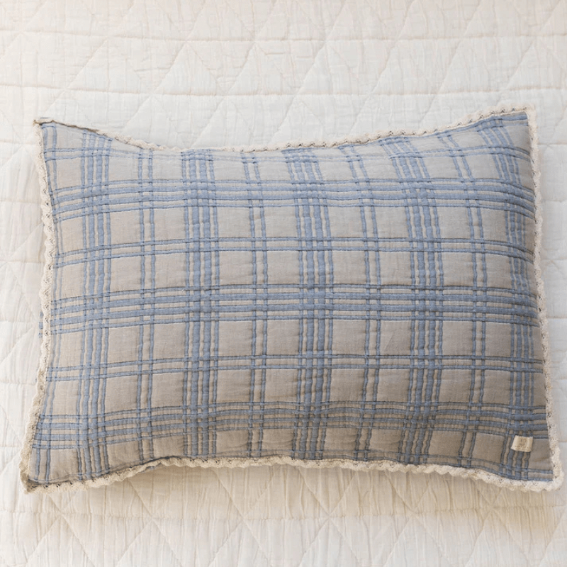 French Plaid Sham Pillowcase | Bluebelle by New Grain - Maude Kids Decor