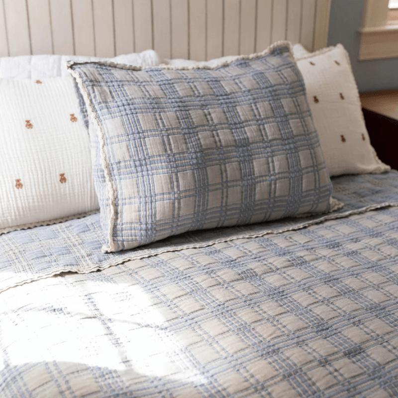 French Plaid Sham Pillowcase | Bluebelle by New Grain - Maude Kids Decor