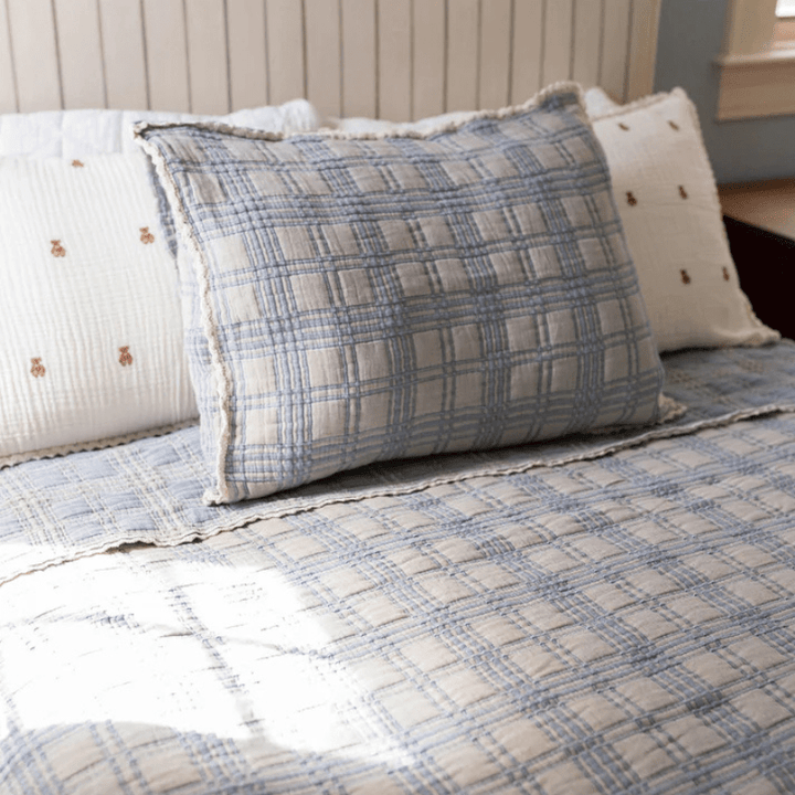 French Plaid Sham Pillowcase | Bluebelle by New Grain - Maude Kids Decor