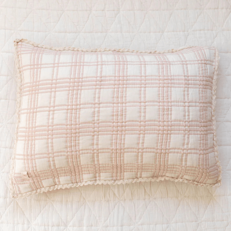 French Plaid Sham Pillowcase | Petal by New Grain - Maude Kids Decor