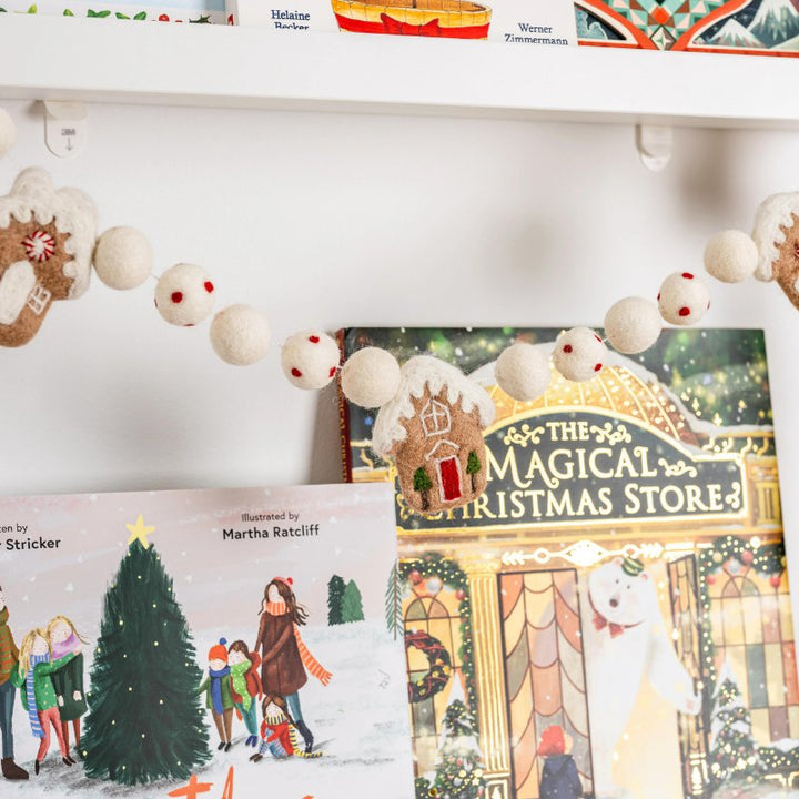 Gingerbread Houses Christmas Felt Garland by Lil&