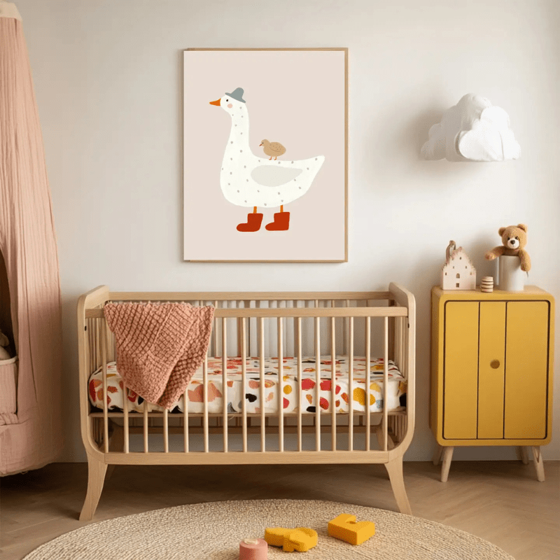 Goose and Chick Nursery Art Print by Kumo Art Prints - Maude Kids Decor