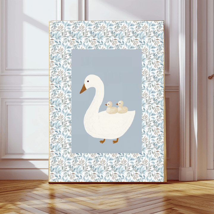 Goose Blue Nursery Art Print by Kumo Art Prints - Maude Kids Decor