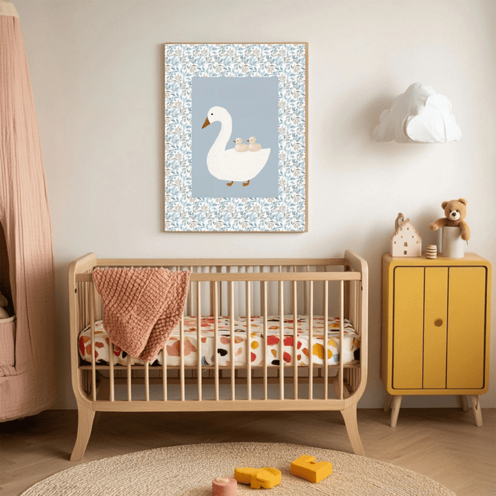 Goose Blue Nursery Art Print by Kumo Art Prints - Maude Kids Decor