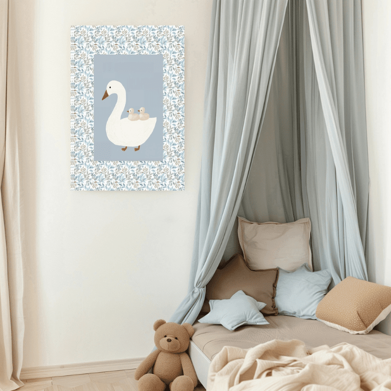 Goose Blue Nursery Art Print by Kumo Art Prints - Maude Kids Decor
